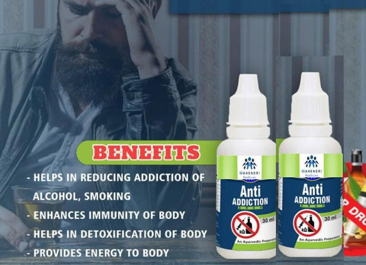 Anti Addiction Drops  with the added Power of Nasha Mukti Powder for body Detox (Pack of 2) 30ml each